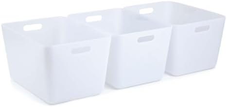 Three by Three Seattle Medium Tall Stackable Recycled Storage Bin, 3-Pack by ThreebyThreeSeattle