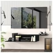 Atelier Mobili Floating TV Stand for Up to 65 Inch TVs – Wall Mounted Floating Shelf for Under TV, Entryway Organizer & Bedroom Vanity – Multi-Purpose Storage & Display Console (Black, 57INCH) by AtelierMobili