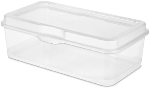 Sterilite Rectangular Large FlipTop, Clear Plastic Storage Box, 24-Pack by Sterilite