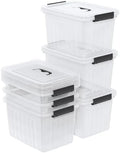 Clear Storage Latch Bin 12 Quart, Plastic Organizing Box, 6-Pack by Uumitty
