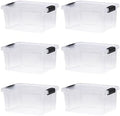 Superio 6.6 Quart Clear Plastic Storage Boxes with Lids, Stackable Organizer Containers, BPA-Free Storage Bins for Home, Office, School & Dorm, 6 Pack by Superio