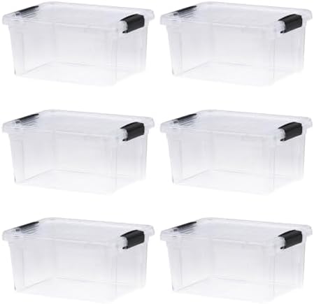 Superio 6.6 Quart Clear Plastic Storage Boxes with Lids, Stackable Organizer Containers, BPA-Free Storage Bins for Home, Office, School & Dorm, 6 Pack by Superio