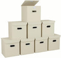 Closet Organizers Fabric Storage Bins With Lids Collapsible Cube Storage Organizer Basket With Handles,Storage Boxes for Clothes Storage,Office,Laundry,Shelves,8 Pack,（Creamy-White） by SEVENDOME