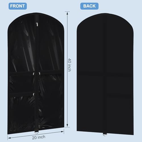 Geelin 14 Pcs Garment Bags for Dance PVC Clear, Translucent Black - Image 2
