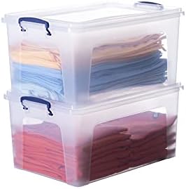 Superio 36 Quart Clear Plastic Storage Boxes with Lids, Stackable Organizer Containers, BPA-Free Storage Bins for Home, Office, School & Dorm, 2 Pack by Superio