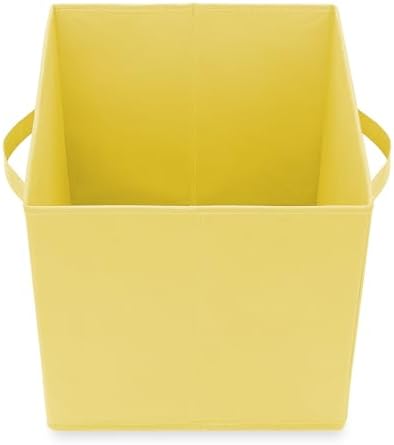 Casafield Set of 12 Collapsible Fabric Cube Storage Bins, Yellow - 11" Foldable Cloth Baskets for Shelves, Cubby Organizers & More - Image 4