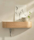 Kazai. Key Holder 'Toke' | Minimalist Key Hook Design from Berlin | Modern Key Holder Wall Mount with Wooden Shelf | Key Rack for Wall as Entryway Organizer | Oak by KAZAI