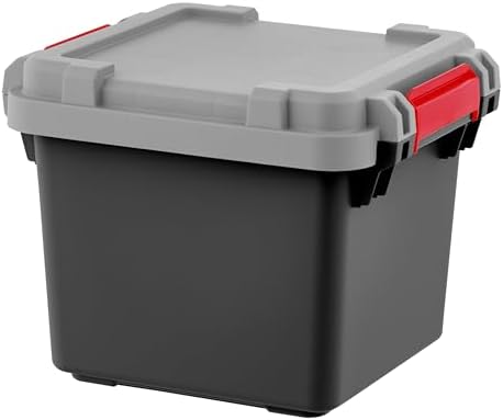 IRIS USA 4-Pack 8 Gallon Lockable Storage Trunk TrailBox, Dark Gray/Gray - Image 2