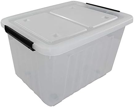 Kekow 4-Pack Clear Plastic Large Storage Box, Latch Bin with Wheels, 30 L - Image 6