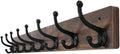 WEBI Rustic Coat Rack Wall Mount,35.43" Long 8 Cast Iron Coat Hooks Wall Mounted,Heavy Duty Wood Wall Coat Hanger Hooks for Hanging Coats,Jacket,Clothes,Backpack,Farmhouse,Rustic Brown by WEBI