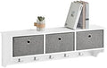 Haotian SoBuy Wall Shelf with Hooks, Coat Rack Wall Mounted with Shelf by Haotian