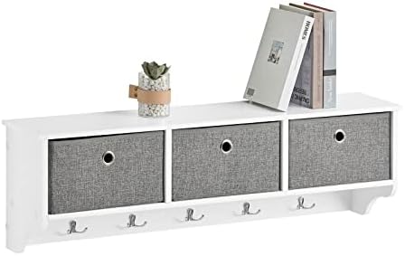 Haotian SoBuy Wall Shelf with Hooks, Coat Rack Wall Mounted with Shelf by Haotian