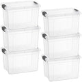 Superio 4.75 Quart Clear Plastic Storage Boxes with Lids, Stackable Organizer Containers, BPA-Free Storage Bins for Home, Office, School & Dorm, 6 Pack by Superio