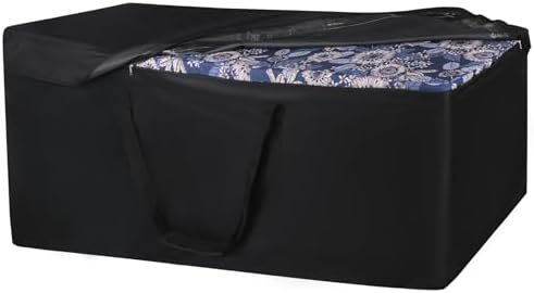 NettyPro Outdoor Cushion Storage Bags Water-Resistant for Patio Furniture Storage Cushion Christmas Tree Bag 7.5 Ft with Zipper and Handle, 50 x 15 x 25 Inch, Black by NettyPro