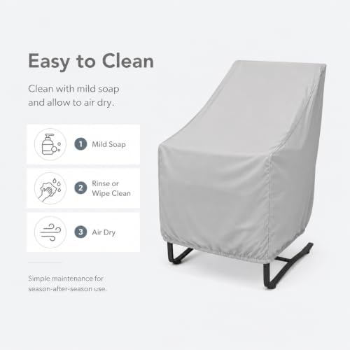 Treasure Garden Outdoor Dining Chair Cover, Heavy Duty 300D Polyester Patio Chair Cover, Water Resistant, UPF50+ UV Protection, Elastic Hem with Spring Cinch Lock, Storage Bag, 28"W x 33"D x 35"H - Image 7