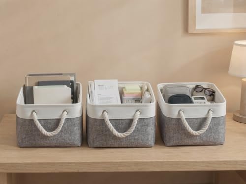13.8x9.8x6.7 Inch Fabric Small Storage Bins with Handles 6 Pack - Image 3
