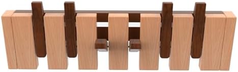 Wall Mounted Piano Key Hanger | Flip Style Hook | Entrance Wall Art Hook, Made of Oak Wood (3 Times Painted, 4 Times Polished) (Walnut-Beech, 6Hooks) by FleiSleep