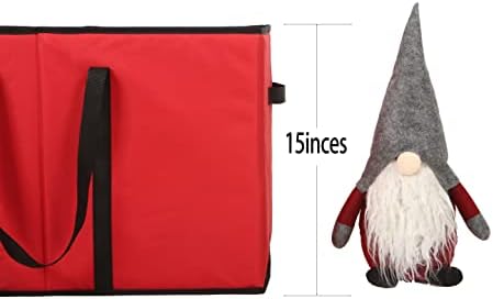 Sattiyrch Christmas Figurine Storage Box & Nutcracker Storage Container, 600D Canvas,Keeps 8 Holiday Figurines,15 Inches,Adjustable Area & Pockets for Decorations - Image 5