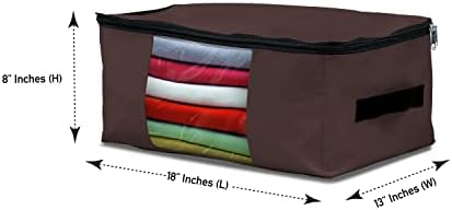 Covers & All Storage Bags, 90 litres Large Size Space Saver Bags Heavy Duty Storage Organizer Multipurpose, 12 Oz Waterproof UV-Resistant & Tear-Proof (Pack of 10, Coffee) - Image 2