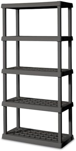 Sterilite 5 Shelf Unit, Heavy-Duty Plastic Utility Storage Rack, 4-Pack by Sterilite