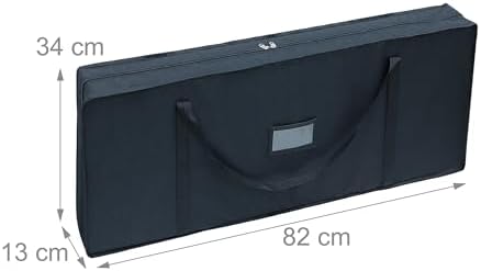 Relaxdays Wrapping Paper Storage, Zip, Handles, 3 Mesh Compartments for Accessories, H 34 x W 82 x D 13 cm, Black - Image 4