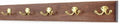 Cherry Coat Rack with Solid Brass Double Style Hooks (Mahogany, 25.5" x 3.5" with 5 hooks) by PEG+AND+RAIL