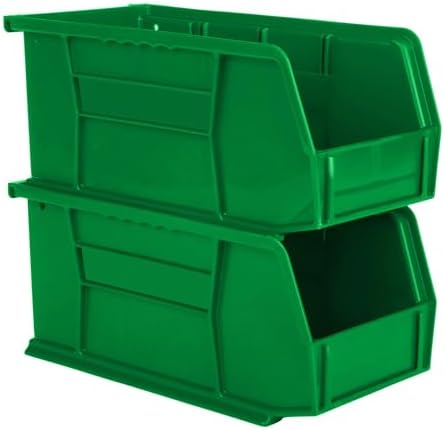 HE HUDSON EXCHANGE 11" x 5.5" x 5" (12 Pack) Plastic Stackable Storage Bin, Green - Image 3