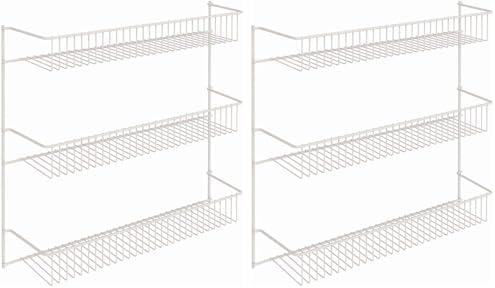 ClosetMaid 3-Tier Hanging Wall Mounted Metal Rack for Spices, Shelf Storage, Pantry Organization, Laundry, Kitchen, Bathroom, White, 8022 (Pack of 2) by ClosetMaid