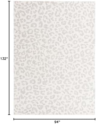 Unique Loom Outdoor Safari Collection Area Rug - Leopard (7' 10" x 11' Rectangle, Ivory Gray) - Image 2