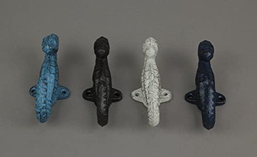 Zeckos Set of 4 Coastal Seahorse Decorative Wall Hooks, 5 Inch Multicolor - Image 3
