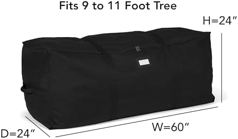 Covermates Christmas Tree Cinch Bag, 60" W x 24" D x 24" H, Black - Image 3