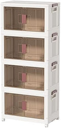 60GAL/240QT 4 tier large stackable storage bins with lid and wheels, collapsible storage bins plastic with doors，suit for clothes, closet, home and office by Rimulux