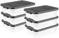 Sterilite 6-Pack Modular Stacker Box, Durable Clear Plastic Storage Bins with Latching Lids, 40 Quart - Stackable Organizing Container Boxes for Closet, Bathroom, and Office by Sterilite