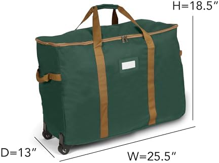 Covermates Rolling Adjustable Ornament Storage Bag, 25.5"W x 13"D x 18.5"H - Image 3