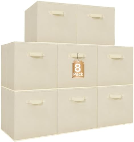 STORAGE MANIAC Storage Cubes, 13 Inch 8 Pack Collapsible Fabric Shelf Bins by STORAGEMANIAC