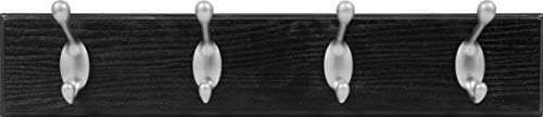 HIGH & MIGHTY 515708 Coat Rack 4 Hook Rail, Easy Tool-Free Dry Wall Installation, Holds up to 30lbs, 18", Black & Silver - Image 4
