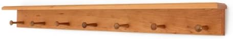 Cherry Peg Rack with Shelf -Handcrafted in The USA (Cherry, 47" with 8 pegs) by PEG+AND+RAIL