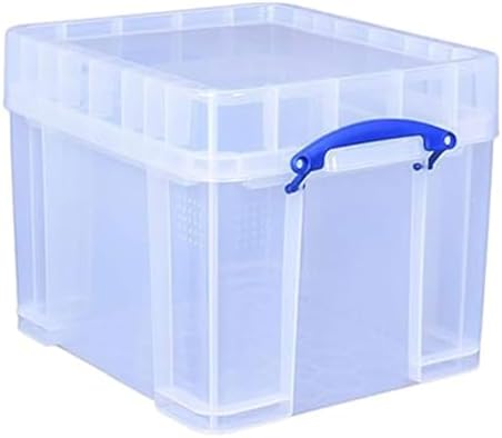 Really Useful Box 35 Liter Plastic Stackable Storage Container with XL Snap Lid & Built-in Clip Lock Handles for Home or Office Organization, 3 Pack - Image 6