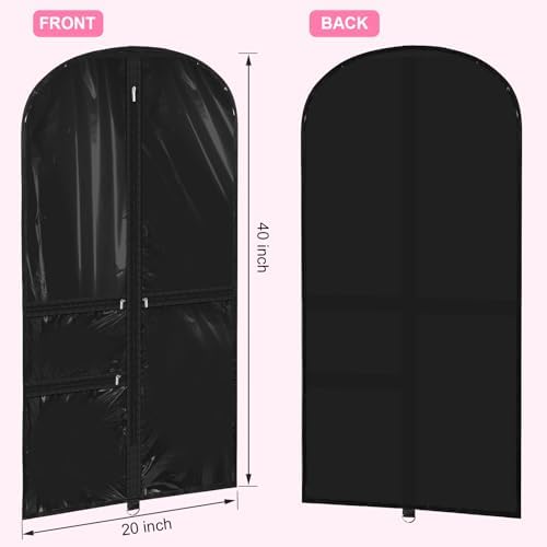 Windyun 10 Pack Garment Bags Costumes Kids 40", Translucent Black - Image 2