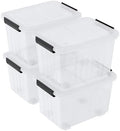 50 L Latching Storage Bins with Wheels, 4 Pack by Waikhomes