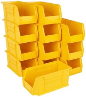 HE HUDSON EXCHANGE 11" x 5.5" x 5" (12 Pack) Plastic Stackable Storage Bin, Yellow by HudsonExchange
