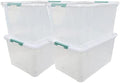 85 Qt Clear Plastic Storage Bins with Latching Lids, 4-Pack by Uumitty