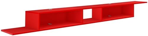 Atelier Mobili Floating TV Stand for Up to 65 Inch TVs – Wall Mounted Floating Shelf for Under TV, Entryway Organizer & Bedroom Vanity – Multi-Purpose Storage & Display Console (Red, 100INCH) - Image 4