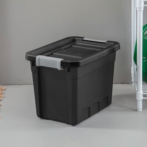 Sterilite Stacker Tote, Plastic Storage Bins with Lids, 7.5 Gallon, 6-Pack - Image 4