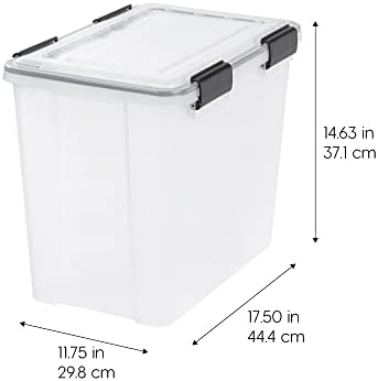IRIS USA 4-Pack 32 Qt Storage Bins with Gasket Lids, Clear/Black - Image 2