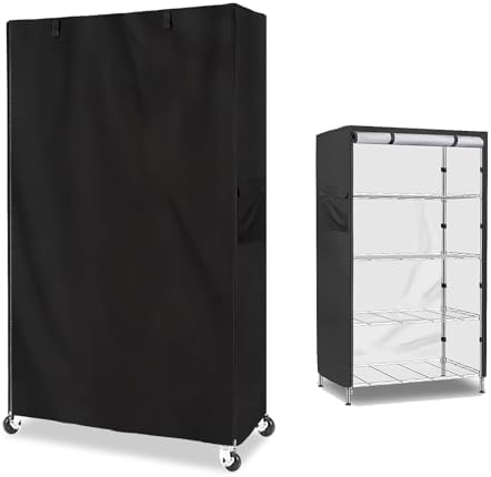 Shelf Cover,Waterproof Dustproof Storage Shelving Unit Cover,Fits 36" Wx14 Dx72 H Shelf,Shelf Display Rack Protector Cover with Zipper,Black(Cover only) by Aacabo