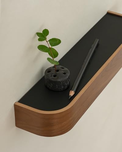 Kazai. Key Holder 'Toke' | Minimalist Key Hook Design from Berlin | Modern Key Holder Wall Mount with Wooden Shelf | Key Rack for Wall as Entryway Organizer | Walnut - Image 3
