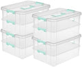 Sterilite Stack & Carry 2-Layer Handle Storage Box with Lids, 4-Pack by Sterilite