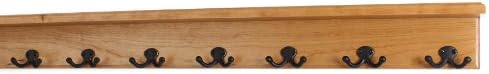 PegandRail Solid Cherry Shelf Coat Rack with Aged Bronze Double Style Hooks - Made in The USA (Cherry, 37" with 7 Hooks) by PEG+AND+RAIL