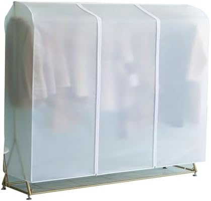Clothes Rack Cover, Garment Bags, Coat Covers for Closet, Garment Bags for Storage Suits, T-Shirts, Jackets and Coats(White,180x50x150cm9x20x59in) by Unknown